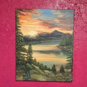 Quiet Sunset Landscape Art Original Oil Painting by Natalya McCafferty
